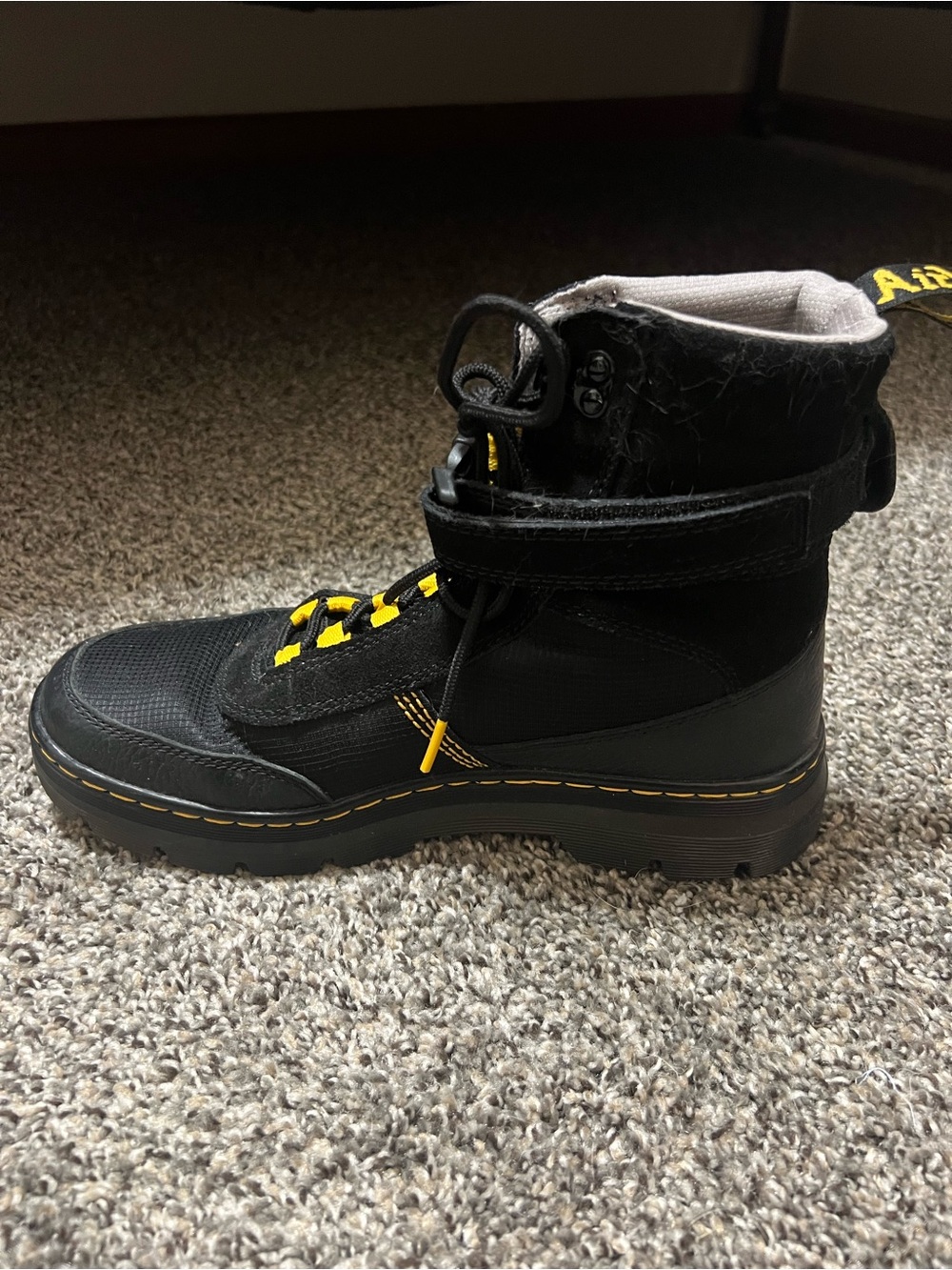 Dr. Martens Women’s Black and Yellow Lace-Up Combat Boots - Picture 5 of 15